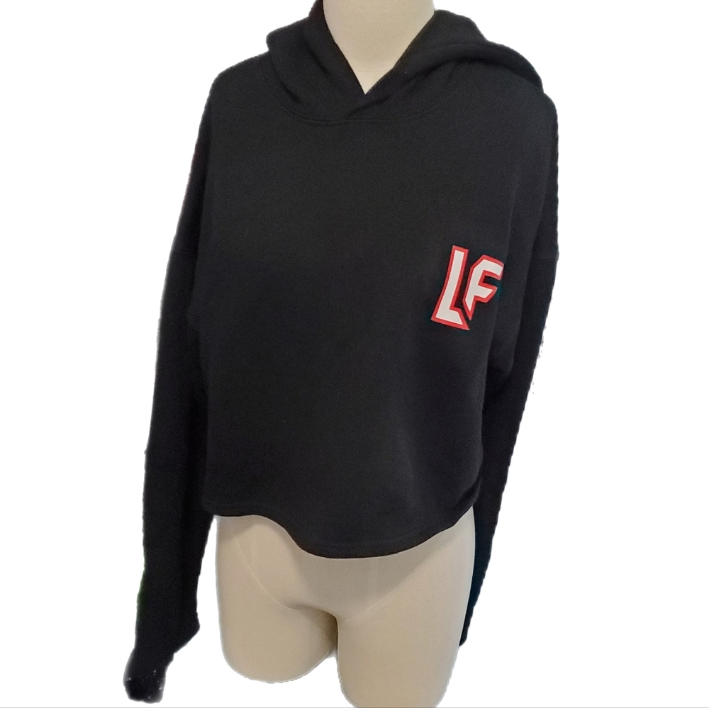 LF black oversized cropped hoodie